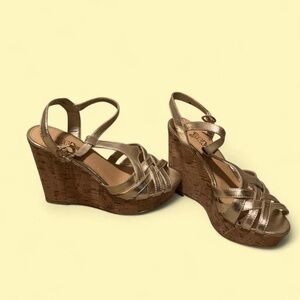 Brash Metallic Wedge Sandals